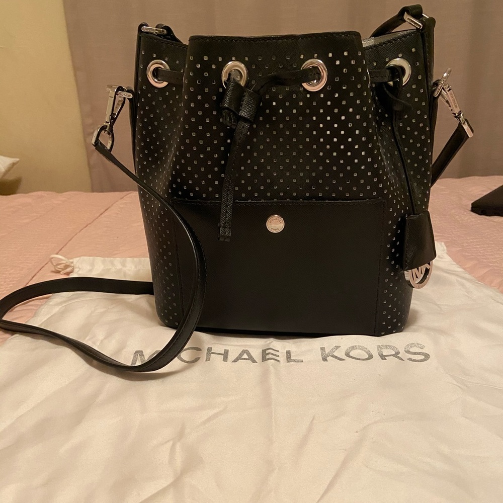 Michael Kors Greenwich Perforated Bucket Bag
